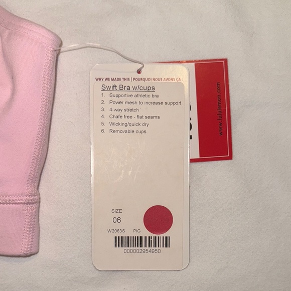 Lululemon Pink Sports Bra w/cups - Picture 3 of 5